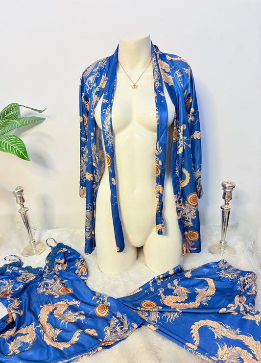 3Pc Dragon Print Nightsuit