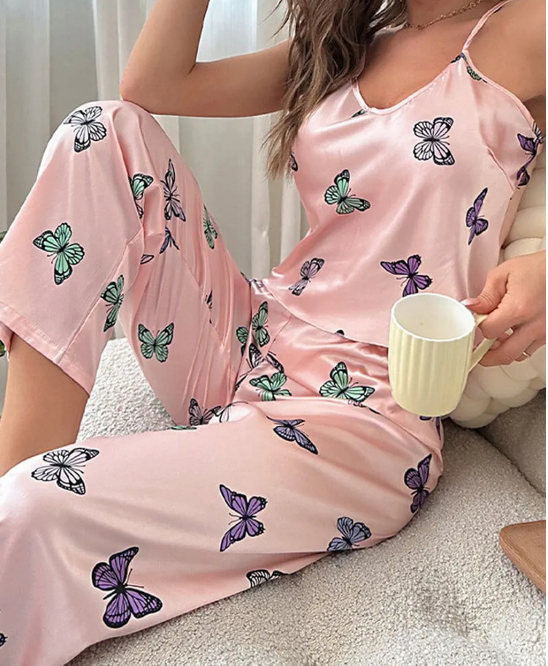 Pink Butterfly Sleepwear & Pyjama Set