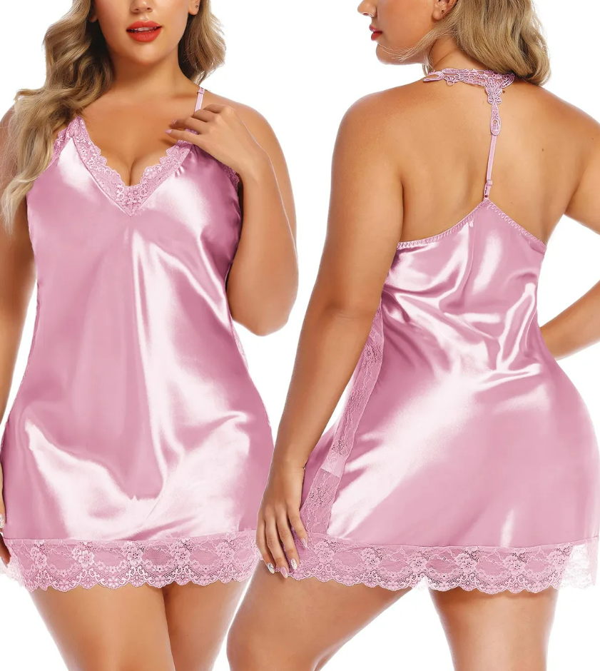 Pink Comfy Satin Nightwear