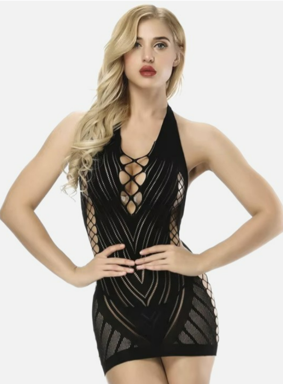 Seductive Fishnet Bodysuit with Stretch Fit