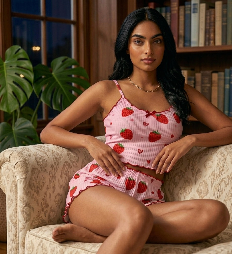 Strawberry 🍓 Print comfy Nightsuit 2Pc🍓