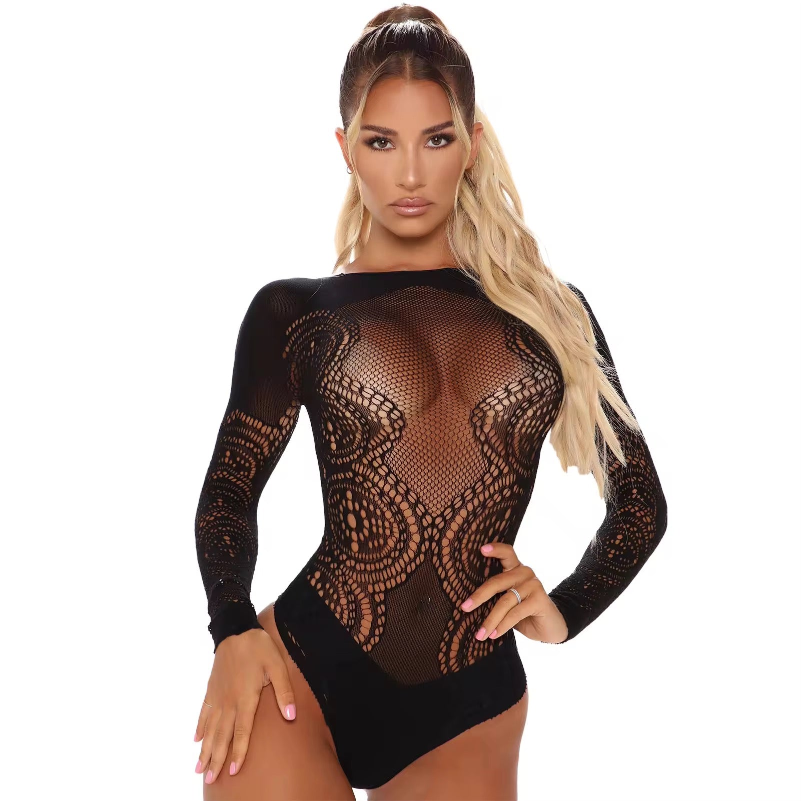 Second Skin – Long Sleeve Lace Bodysuit ✨
