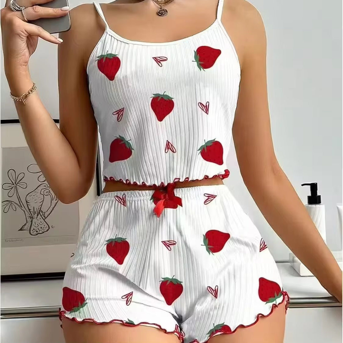 Strawberry 🍓 Print comfy Nightsuit 2Pc🍓