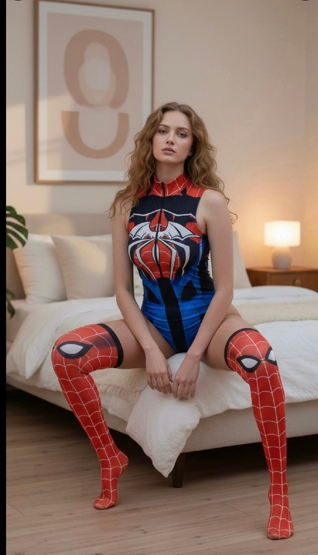 red spider-man bodysuit