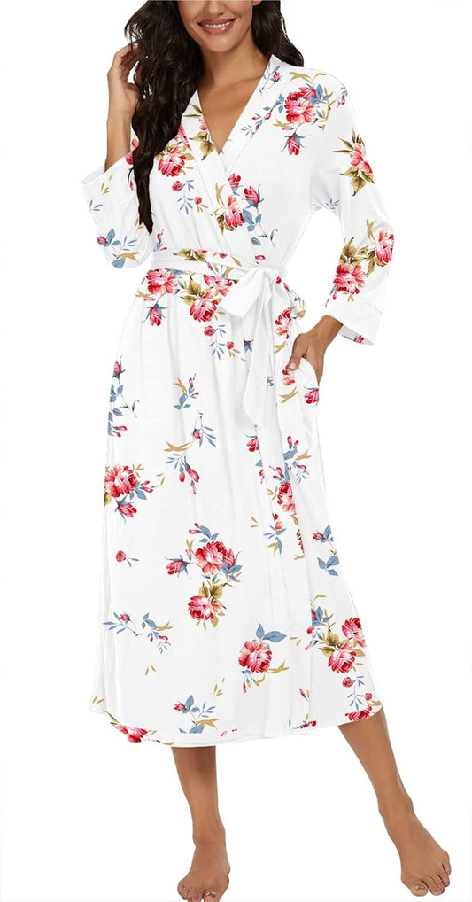 White Orchid Elegance Satin Robe