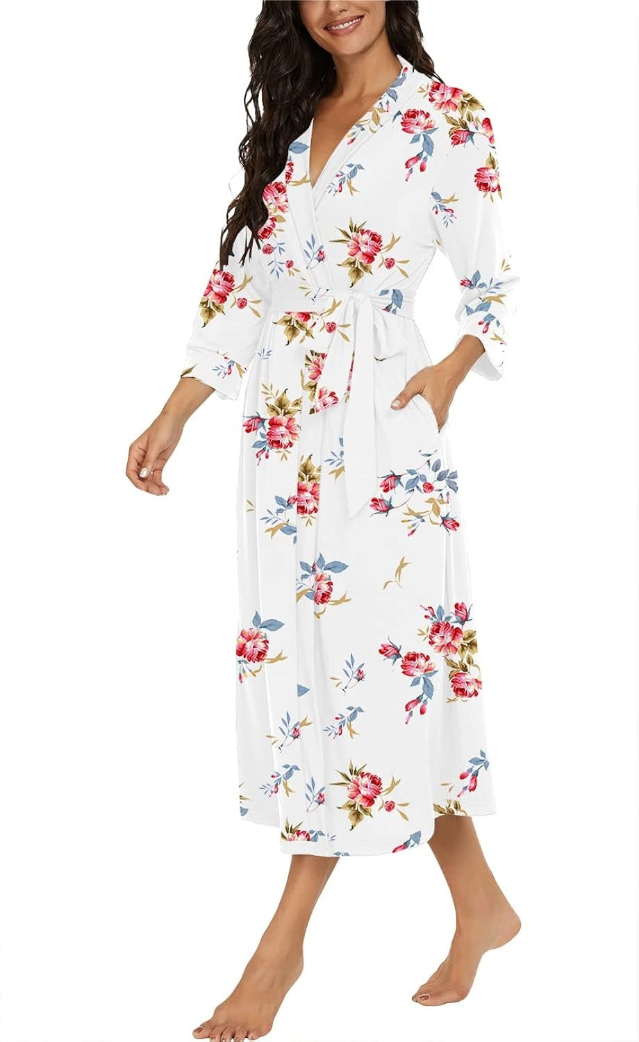 White Orchid Elegance Satin Robe