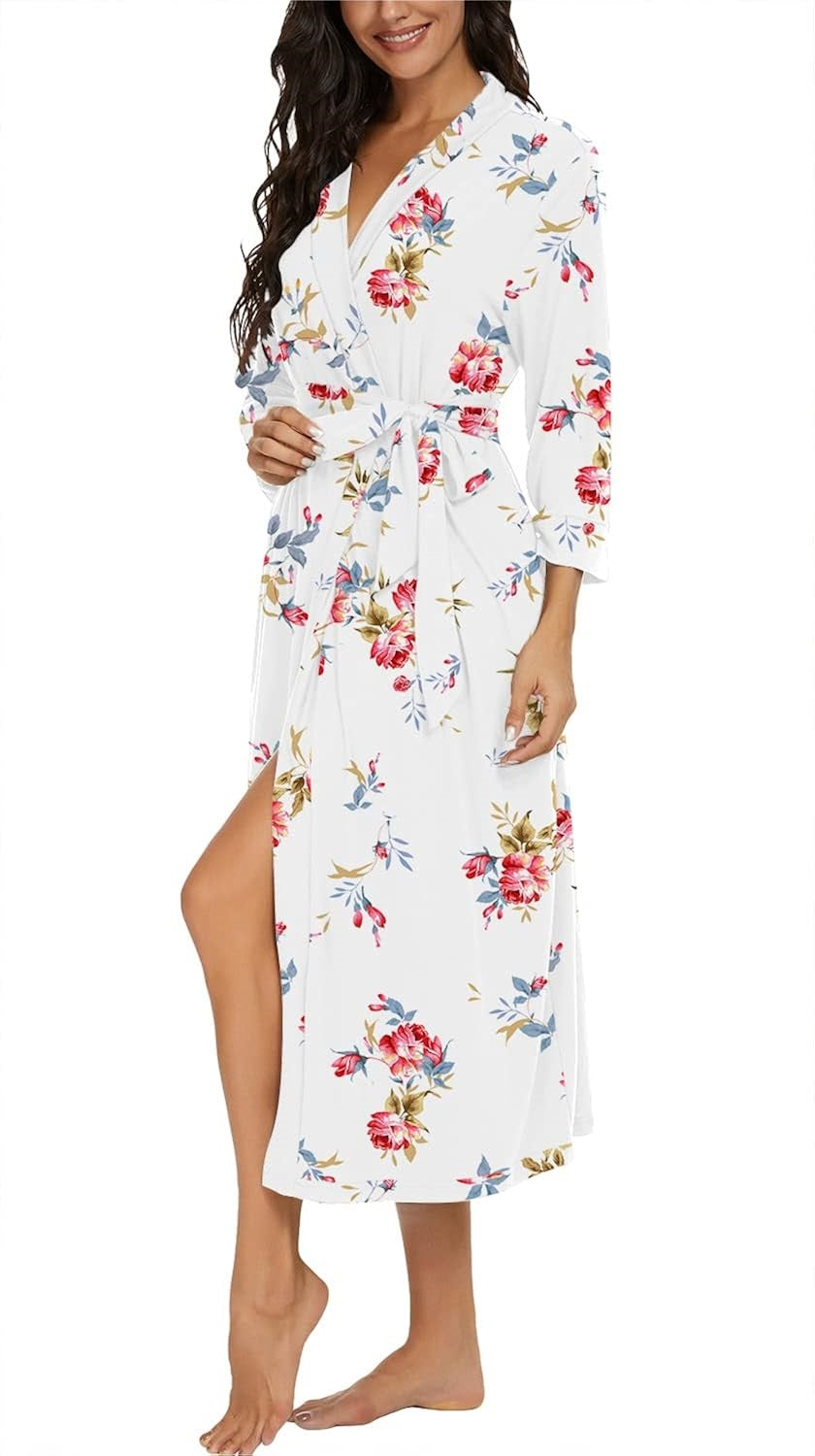 White Orchid Elegance Satin Robe