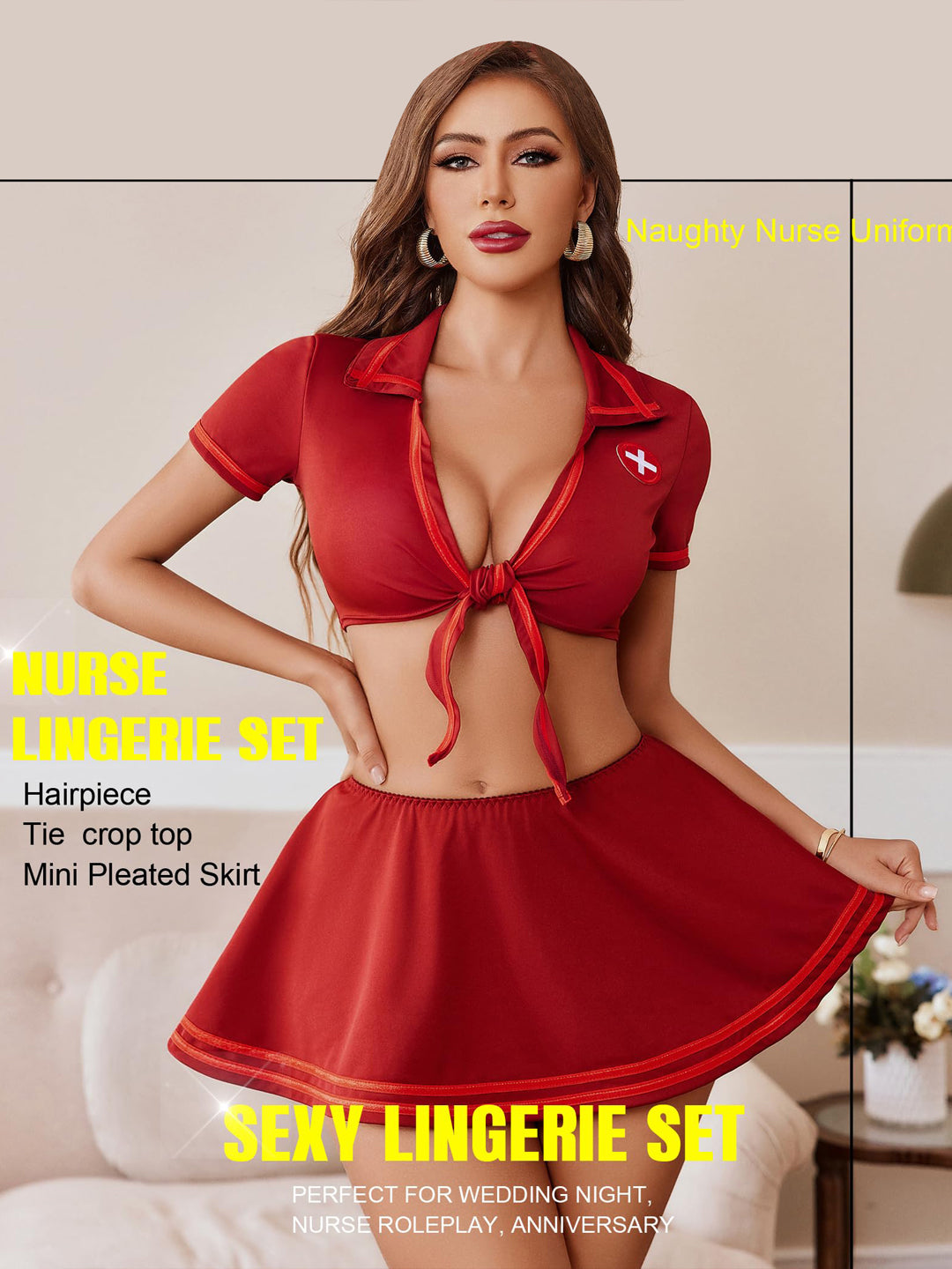 Naughty Nurse Costume Sexy Roleplay Lingerie Set with Hat | Standard Snowra Shop Naughty Nurse Costume Sexy Roleplay Lingerie Set with Hat | Standard Snowra Shop