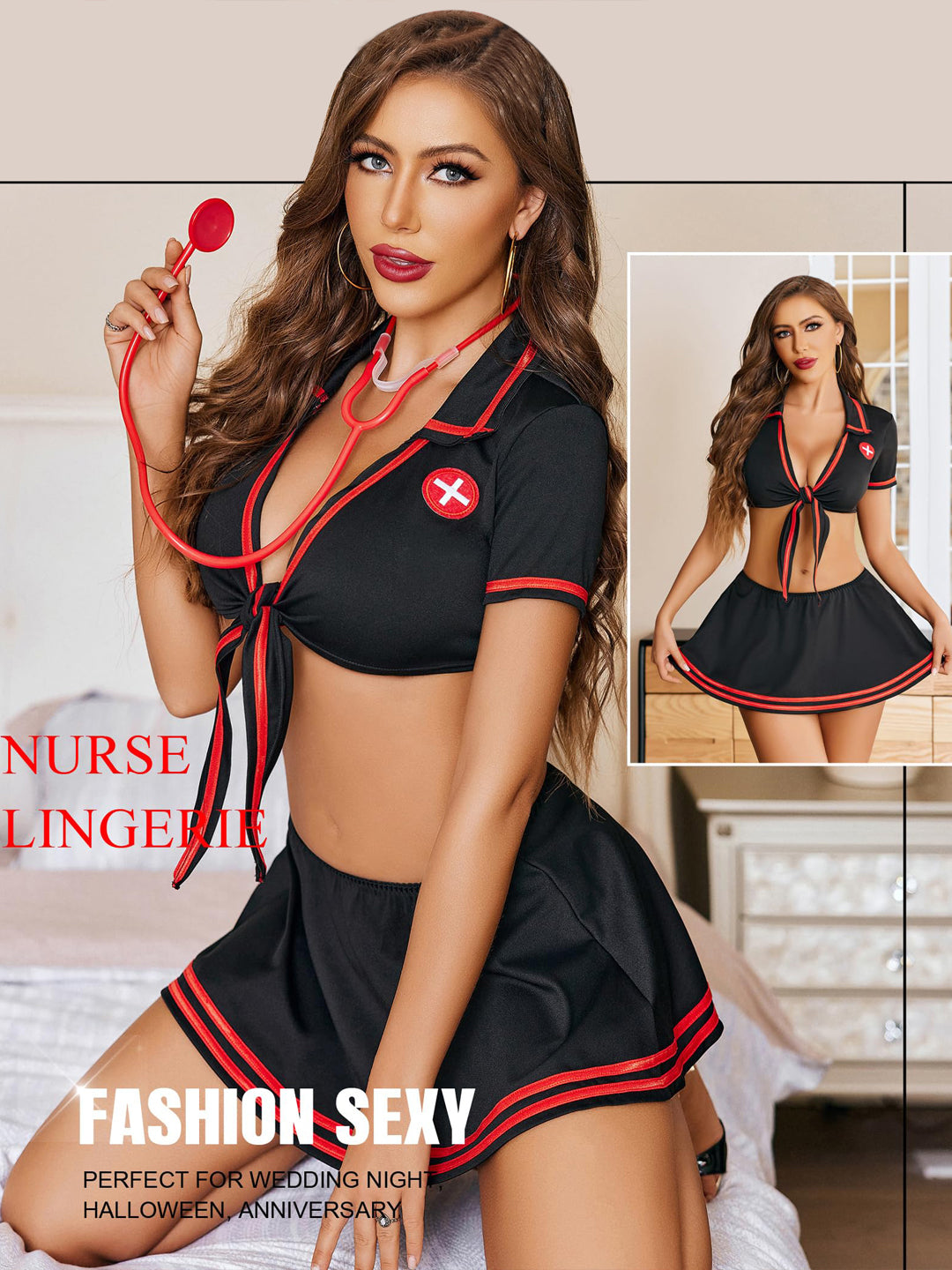 black naughty nurse costume