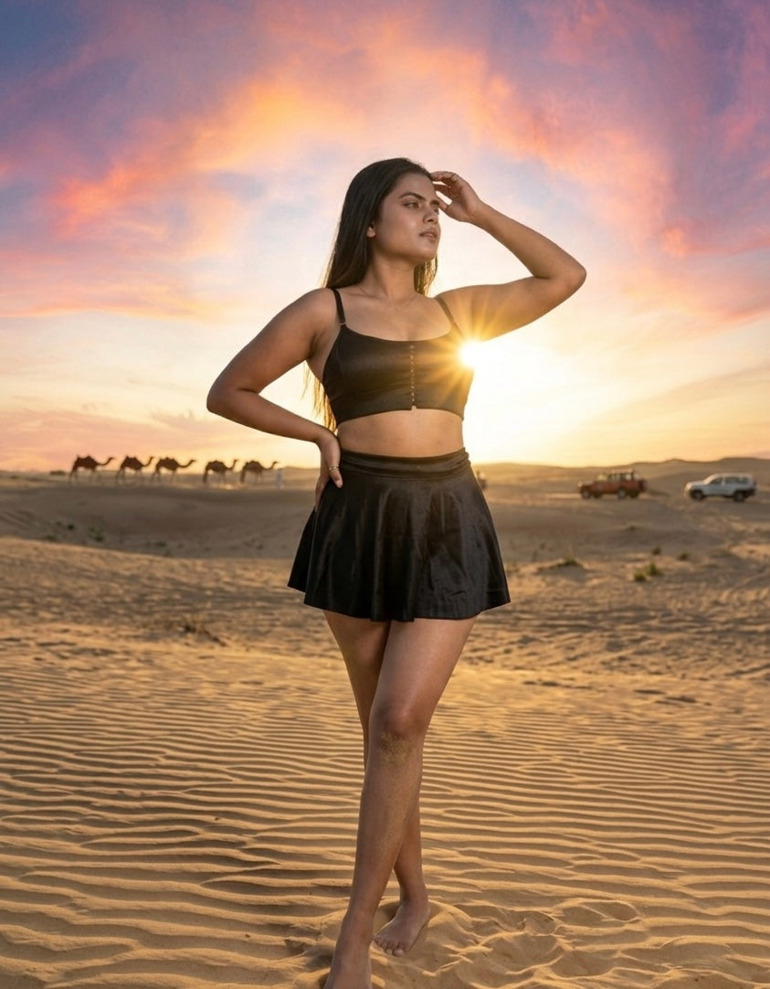 Black Skirt Set