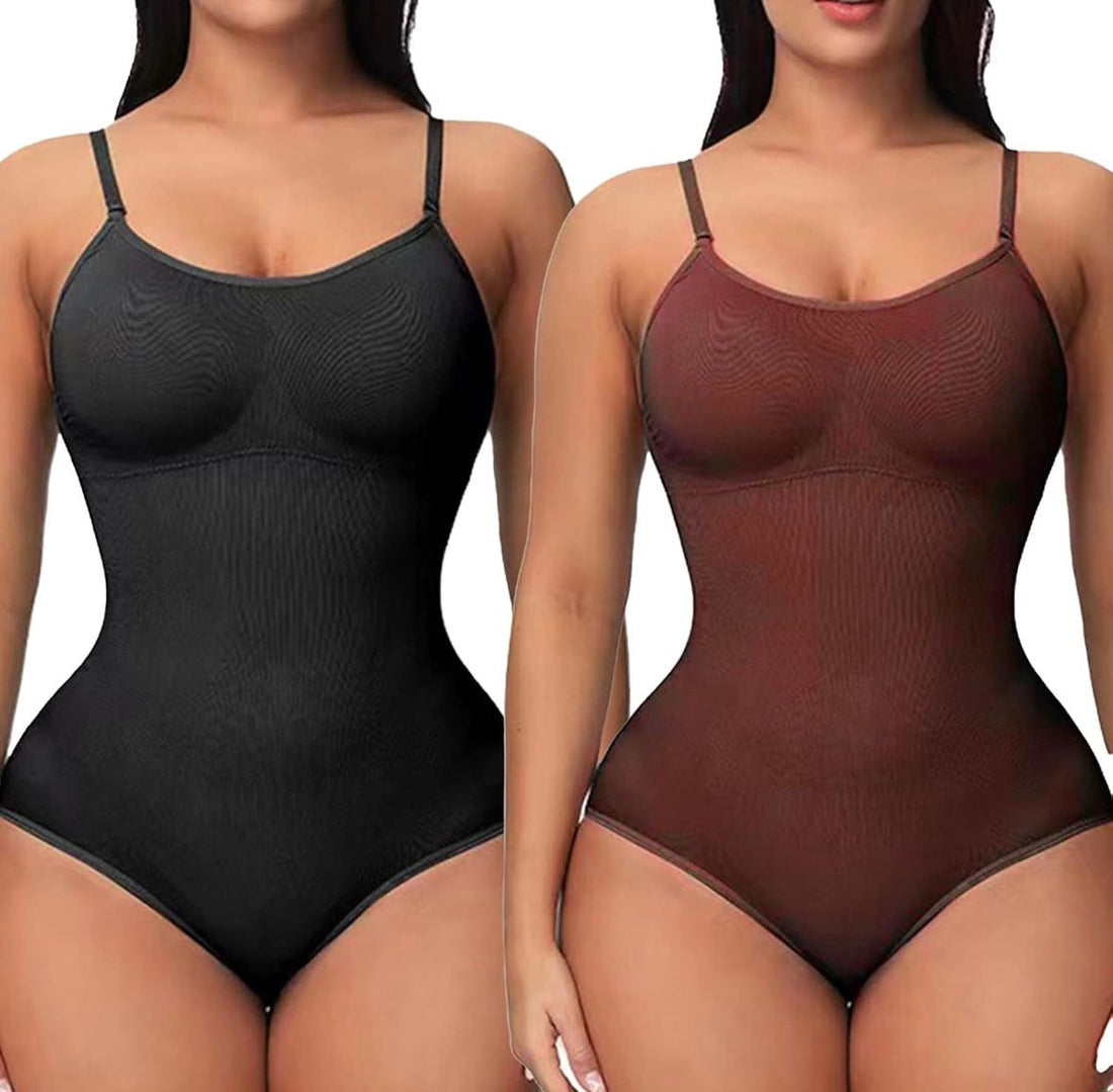 Black & Brown Sleeveless Sculpting Body Shapewear Combo