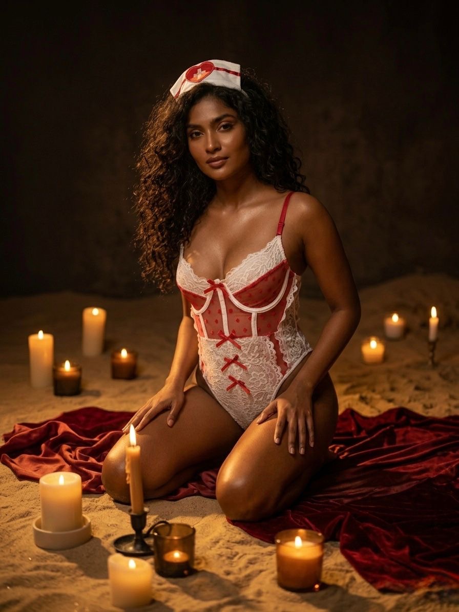 Red heart Nurse roleplay Fantasy bodysuit