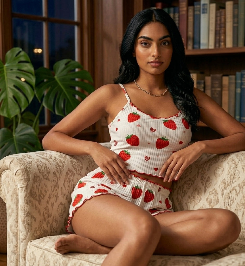 Strawberry 🍓 Print comfy Nightsuit 2Pc🍓
