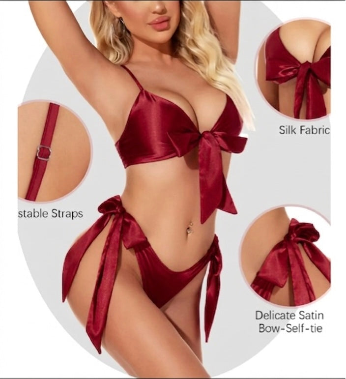 Satin Bikini Set