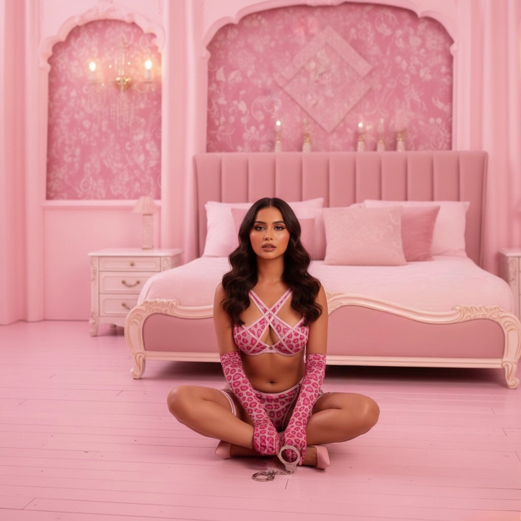 Pink Heart Lingerie + Gloves