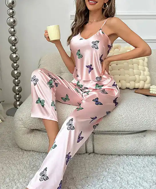 Pink Butterfly Sleepwear & Pyjama Set