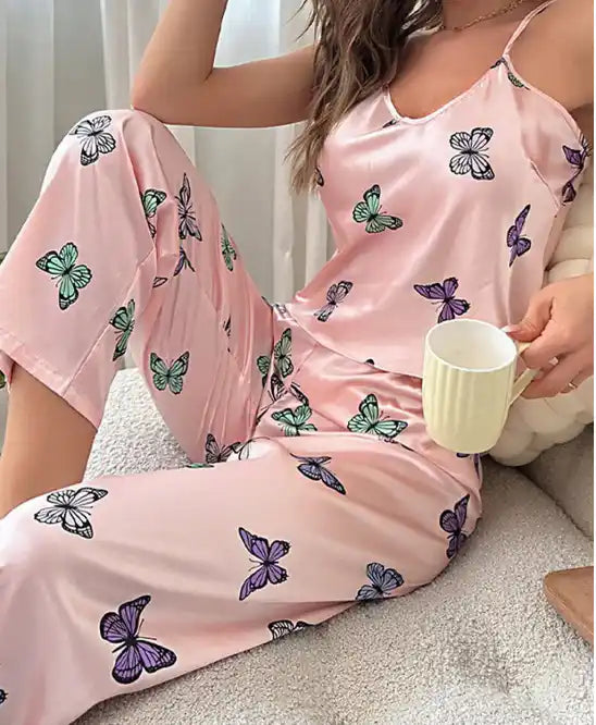 Pink Butterfly Sleepwear & Pyjama Set
