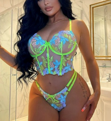 Neon floral corset Lingerie