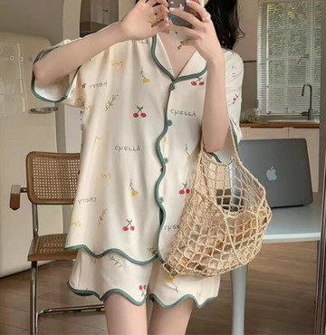 Cute Cherry Print nightsuit