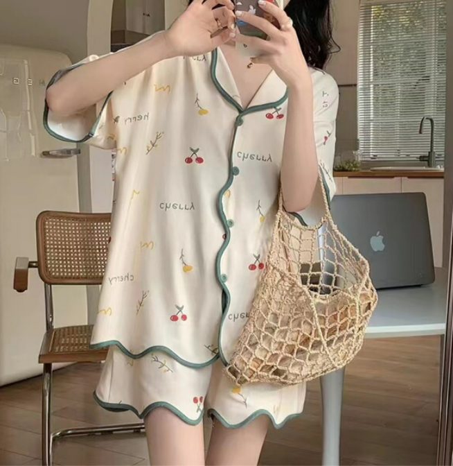 Cute Cherry Print nightsuit
