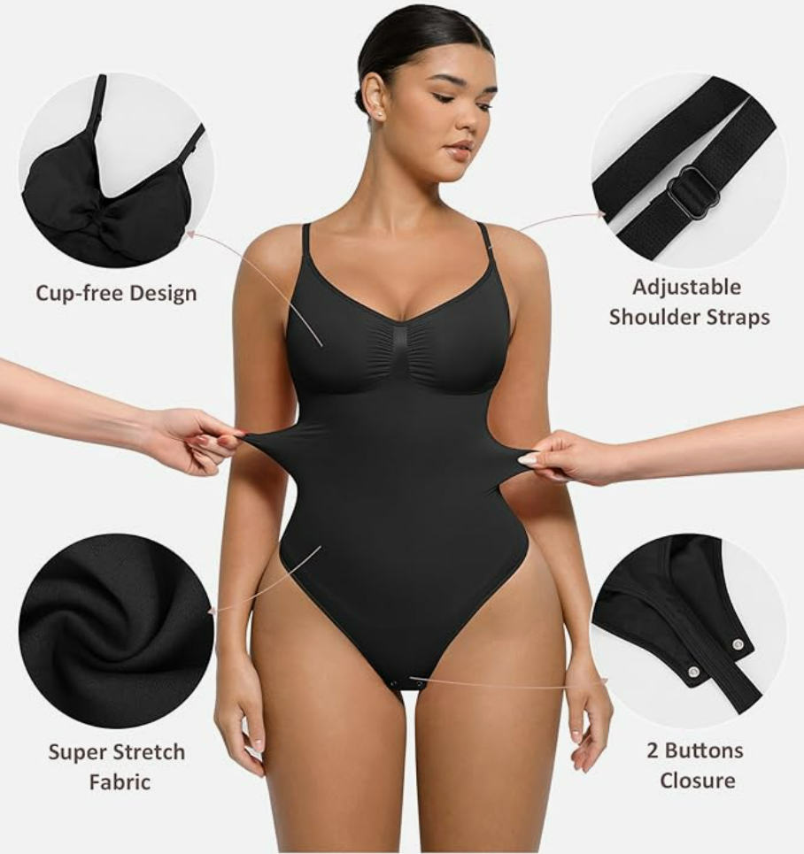SculptX Black Shapewear Bodysuit