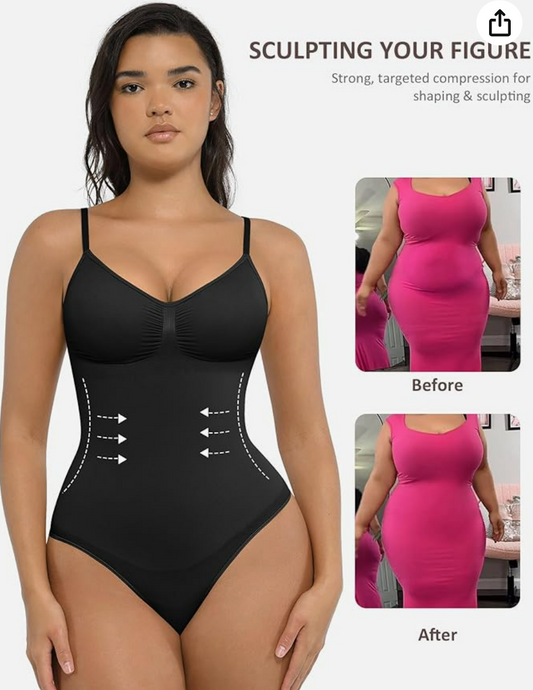 SculptX Black Shapewear Bodysuit