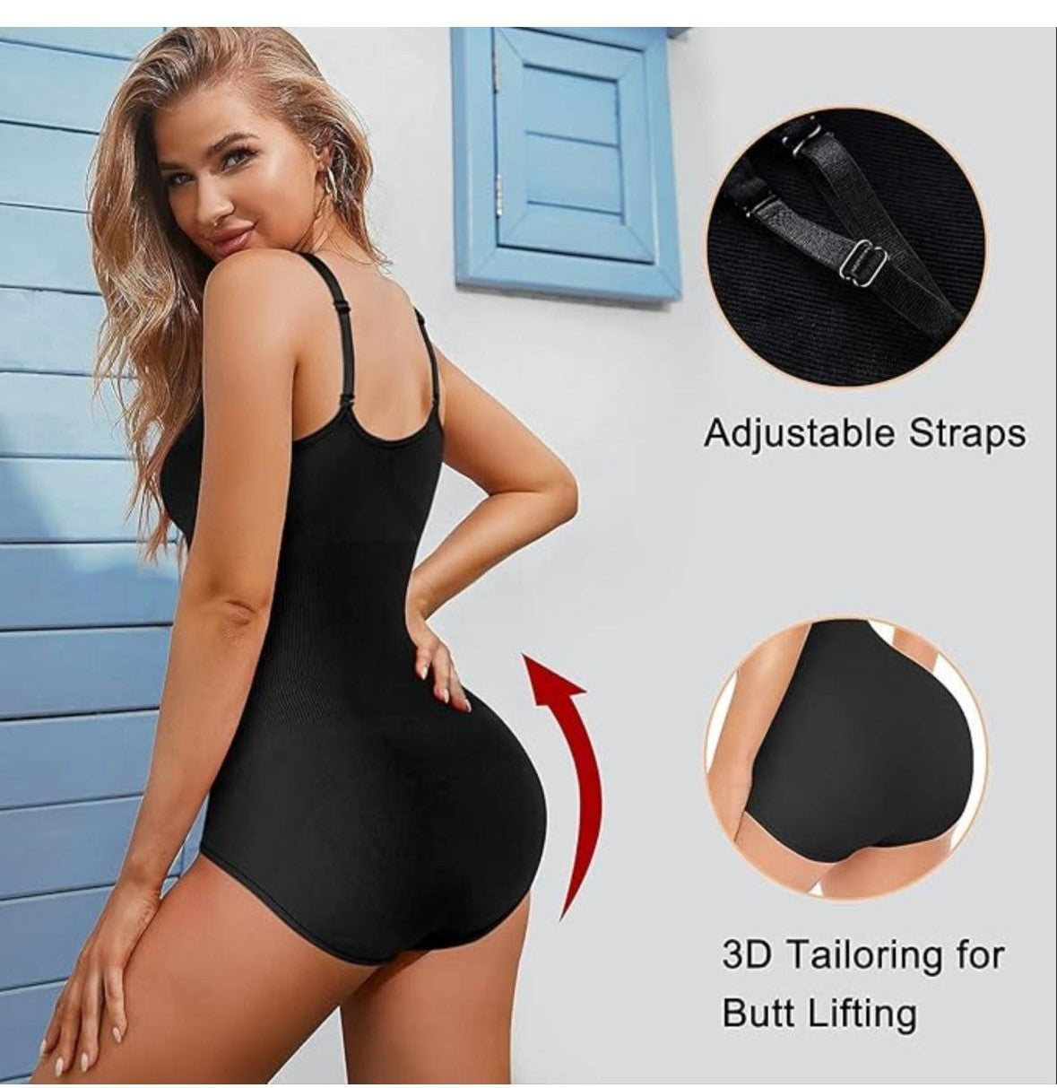 SculptX Black Shapewear Bodysuit