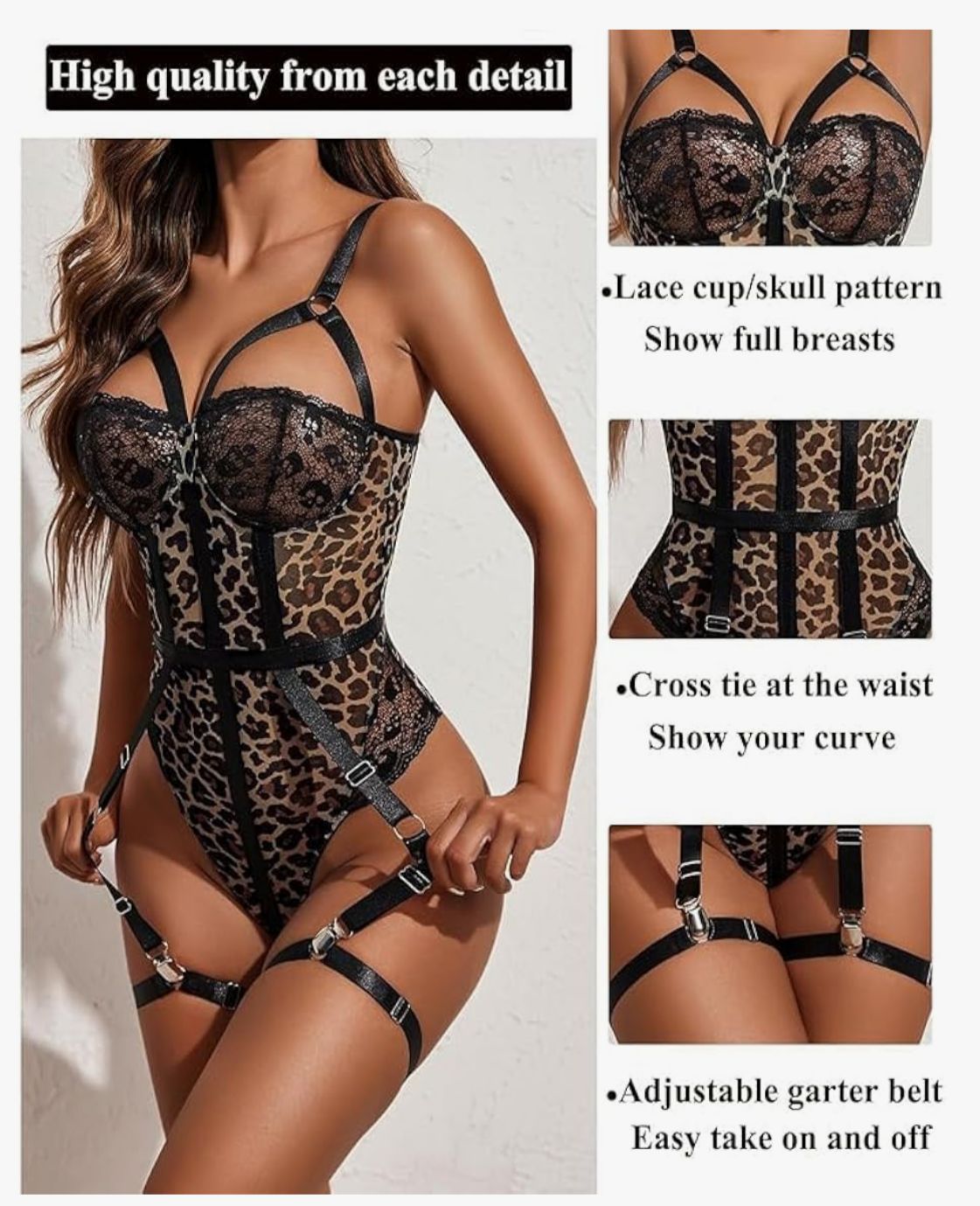 Leopard Garter Set  Snowra Shop