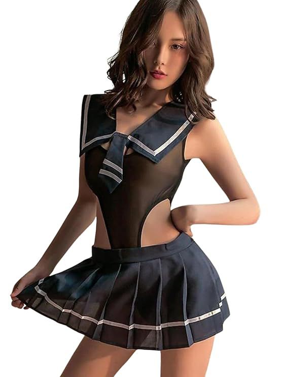 Retro Schoolgirl – Mesh Cutout Lingerie Set
