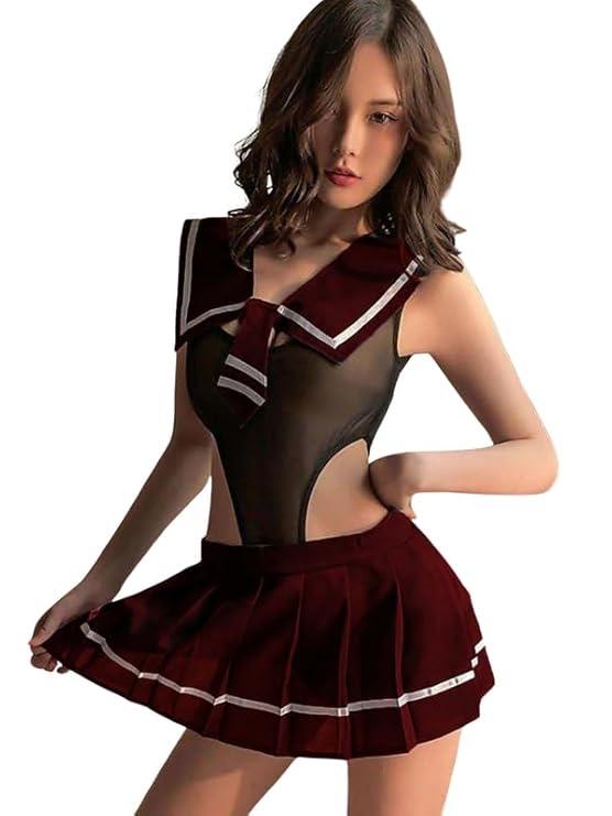 Retro Schoolgirl – Mesh Cutout Lingerie Set